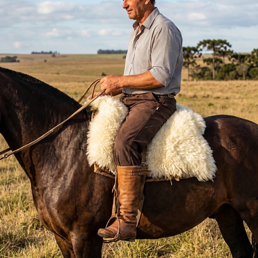 Pelego De Ovelha Natural Para Sela Arreio Montaria Cavalo Pelego Gaúcho Carneiro Campeiro Legítimo Manta Borrego