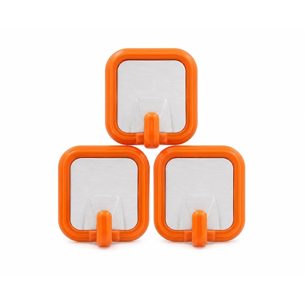 Kit 3 Ganchos Adesivos Inox Porta Toalha e Utensílios de Cozinha