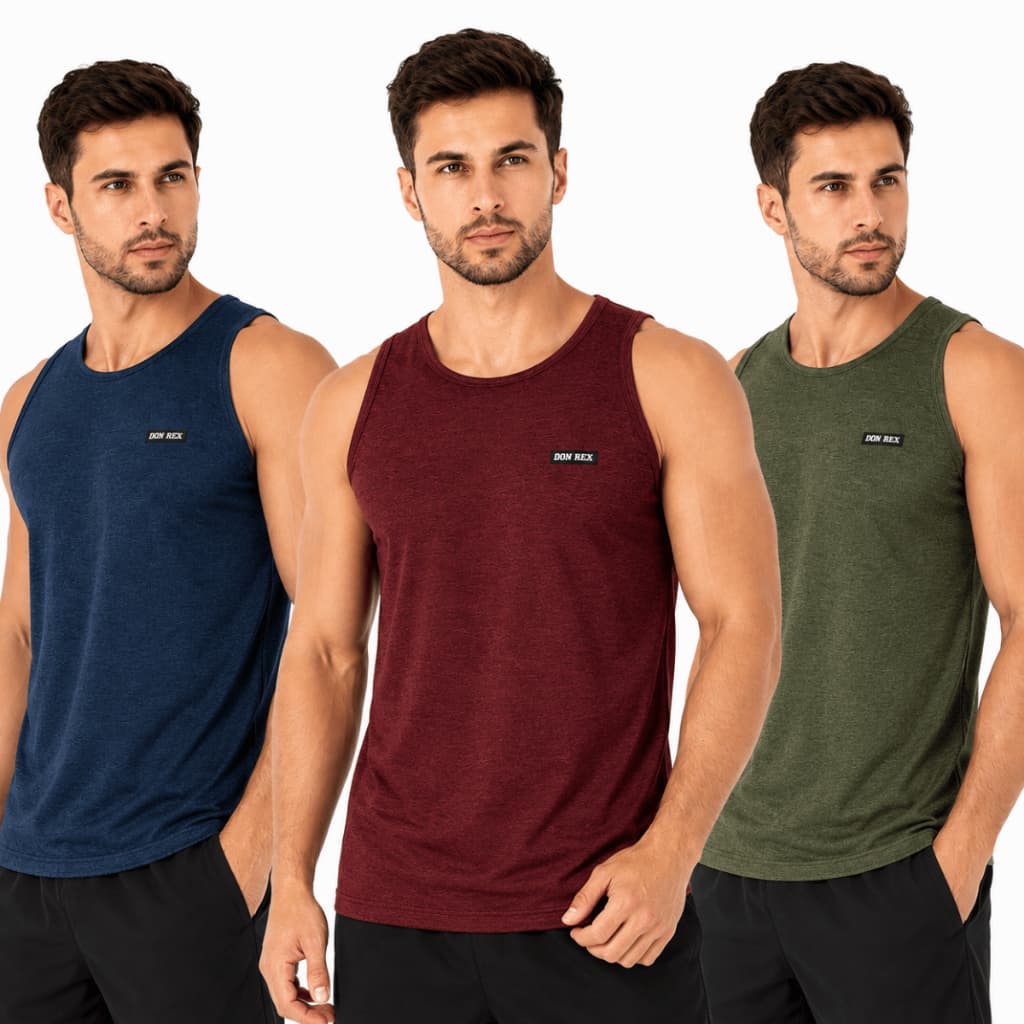 Kit 3 Camisas Masculinas Regata Academia Camiseta Masculina Treino Dry Fit Malha Fria Premium