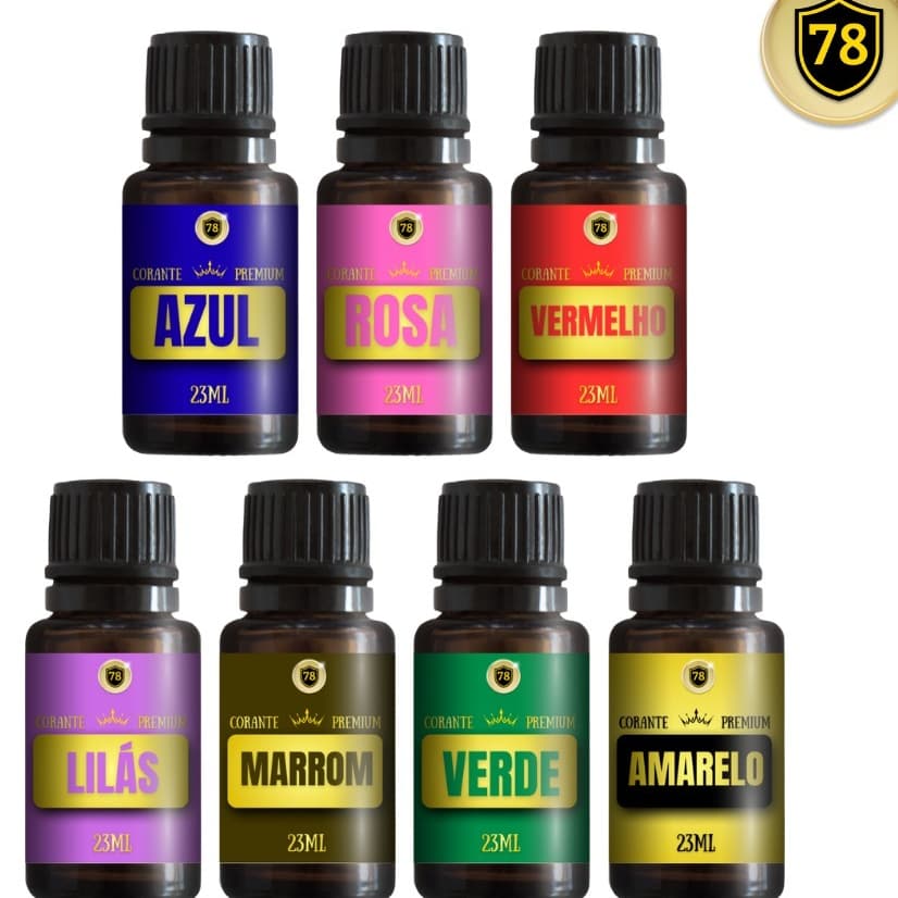 7 Corantes 23ml  Cosmético Sabonete ( LINHA PREMIUM DE CORANTES )