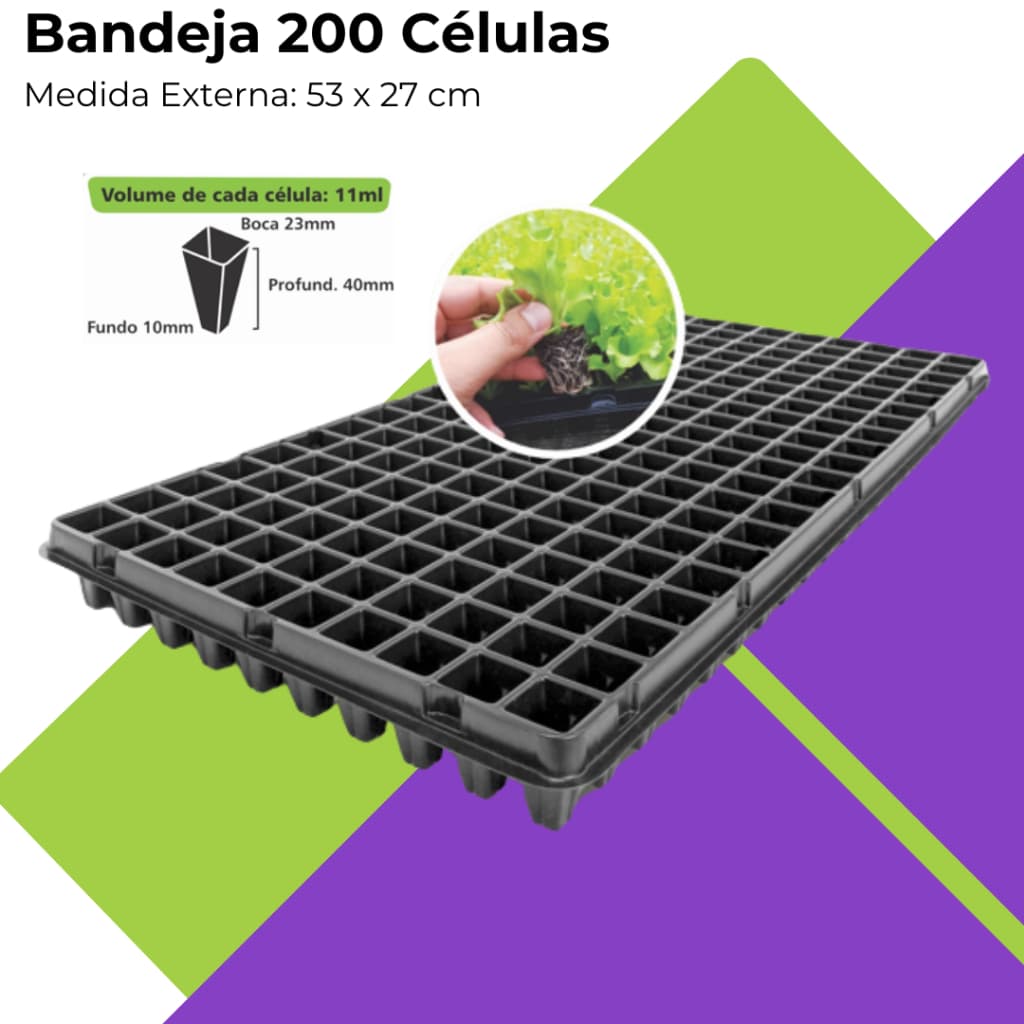 5  Bandejas 200 Células Para Mudas Sementeira Para Folhosas Para Plantas Hortaliças Multiuso