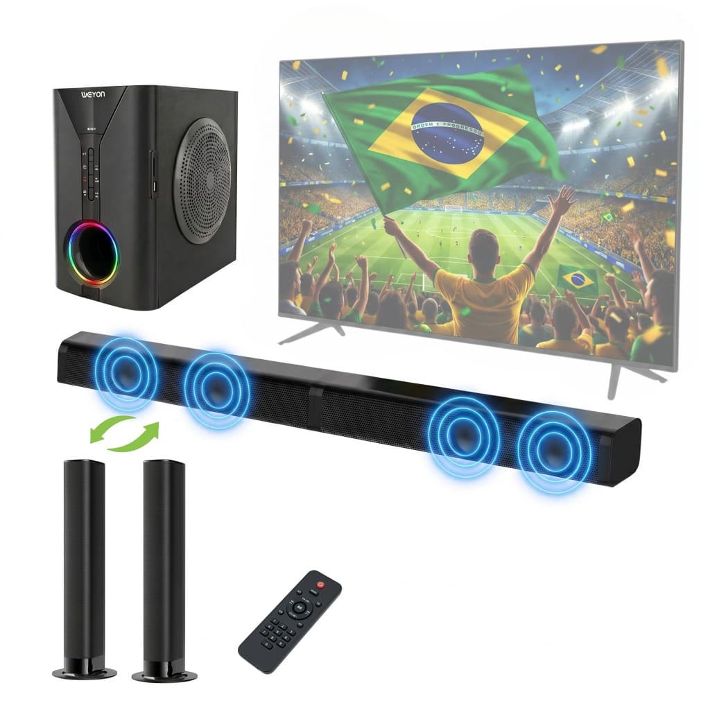 Soundbar Caixa De Som Bluetooth Com Subwoofer