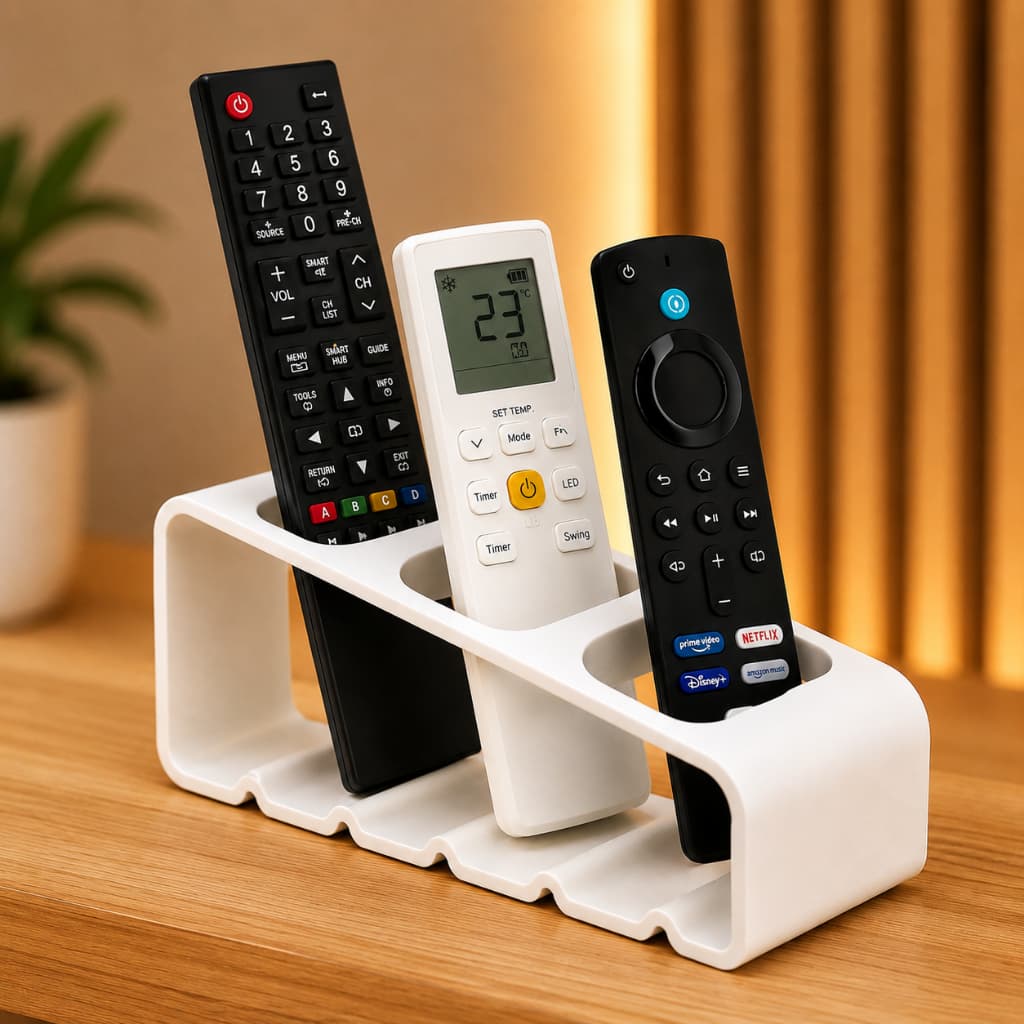 Organizador Porta Controle Remoto Mesa Rack Sala TV Suporte Moderno 2 3 4 Divisórias