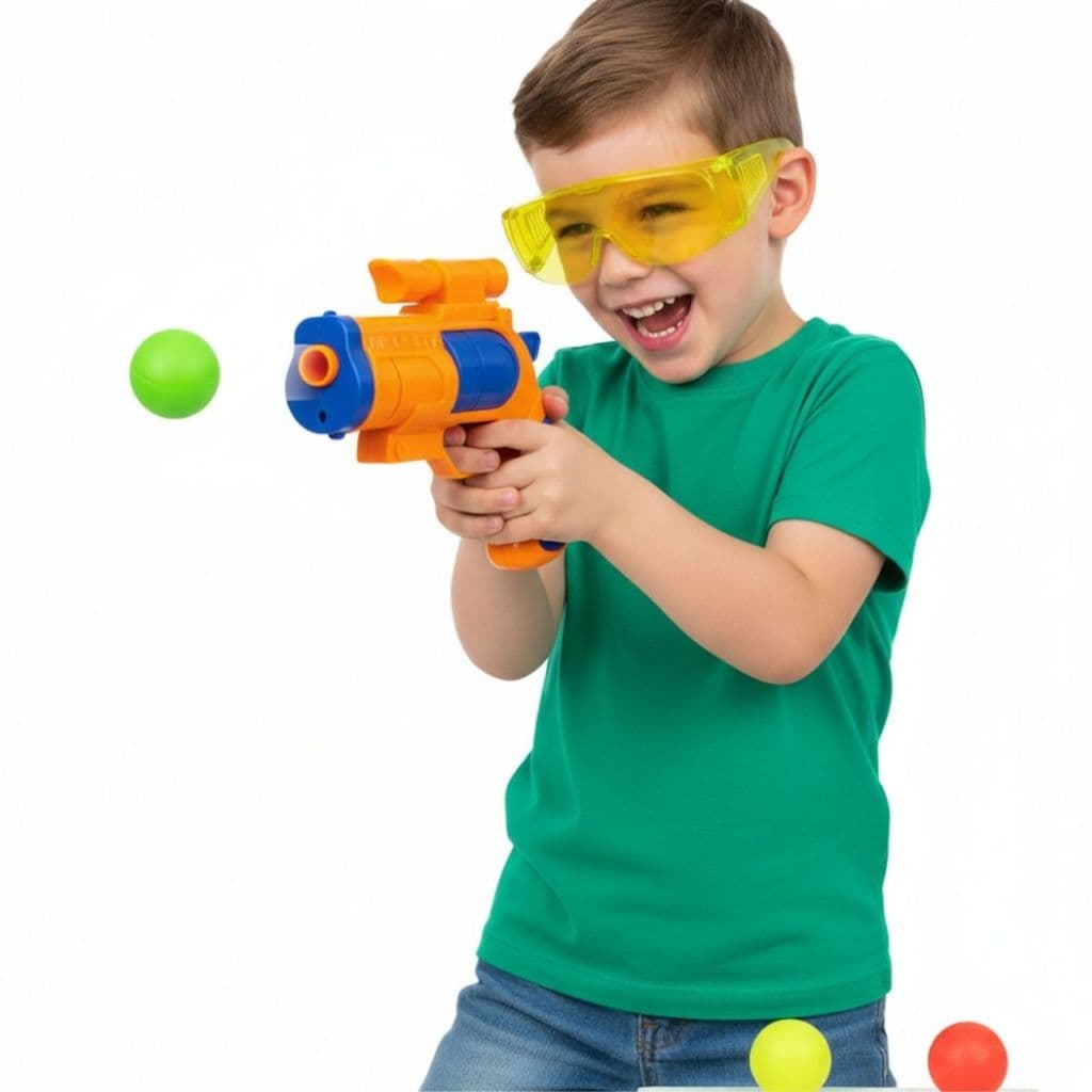 Lança Bolinhas Interativo Brinquedo Arminha De Bolinhas Com òculos Infantil  Pronta Entrega Imediata