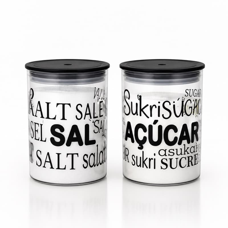 Kit 2 Potes Herméticos Sal e Açúcar com Tampa | Organizador de Cozinha