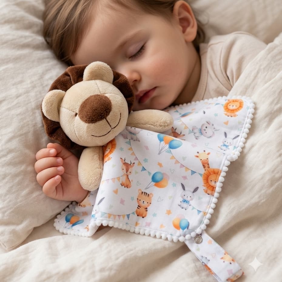 Naninha  Bebê Cheirinho de dormir Ursinho Leão Elefante Antialérgica Enxoval 28cm por 28cm
