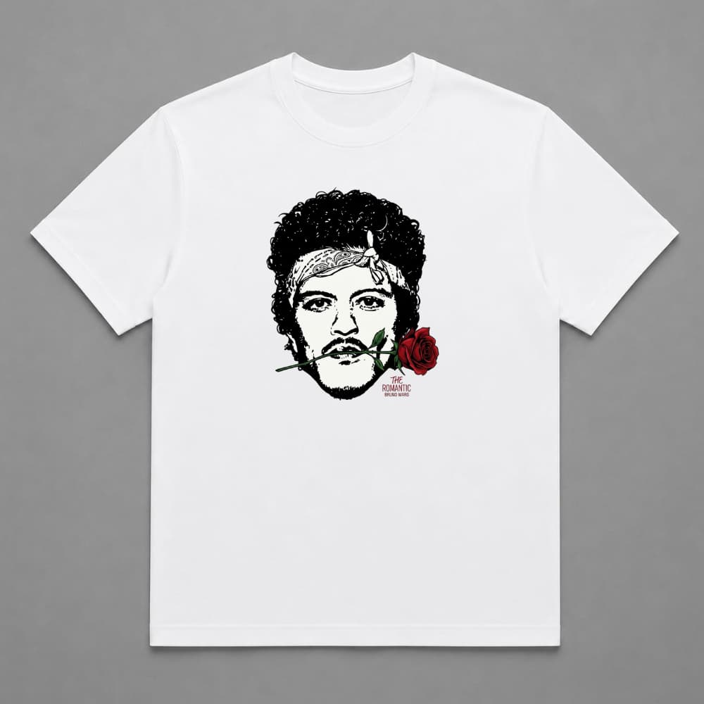 Camiseta Bruno Mars The Romantic Streetwear 100% Algodão Camisa Casual