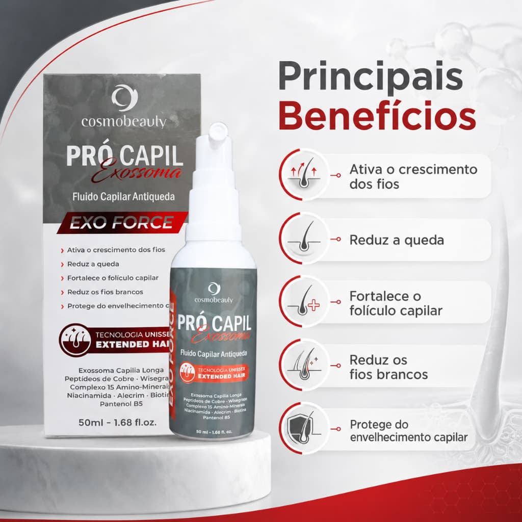 Cosmobeauty Pró Capil Exoforce Fluido Capilar Antiqueda 50ml Cosmobeauty Pró Capil Exossoma Fluido capilar Antiqueda