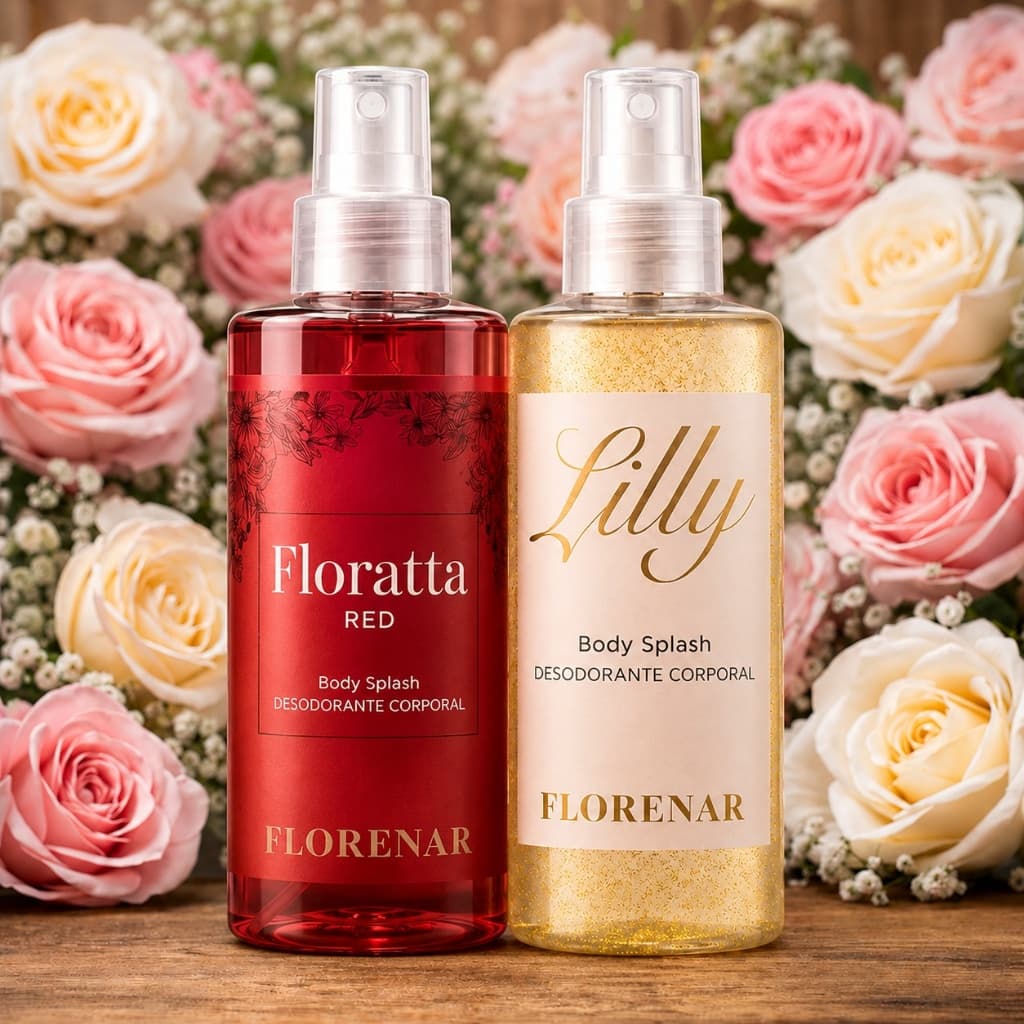 Body Splash Feminino 2 Perfumes 200ml Floratta Red e Lily Pós Banho Refrescante Duradouro
