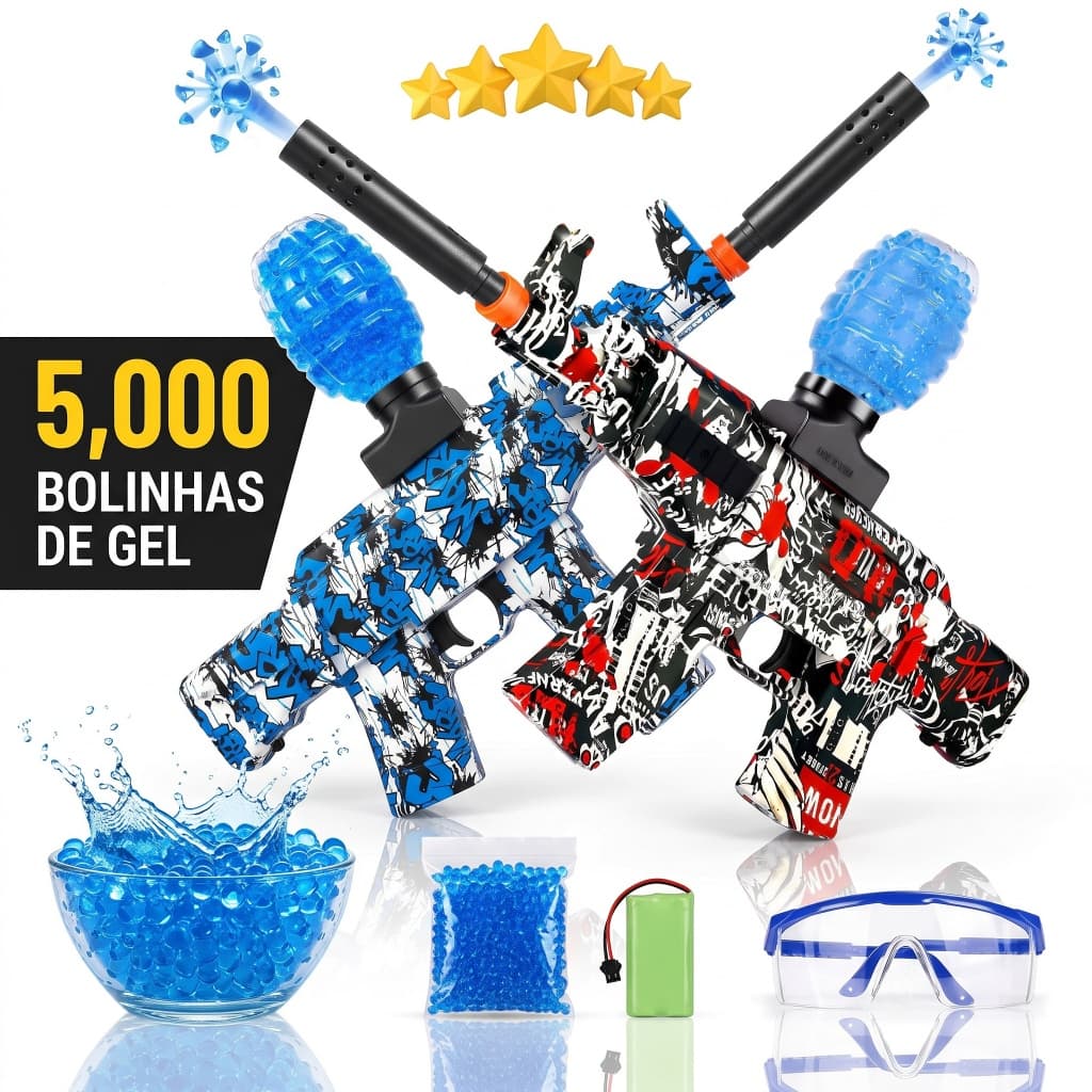 Arma Elétrica Lança Bolinhas De Gel Com 5000 Bolinhas Arminha de Gel-*