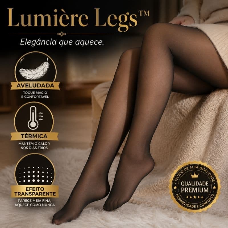 Calça Térmica Aveludada Feminina Transparente Forrada Efeito Meia Fina Inverno Quente Confortável Preta