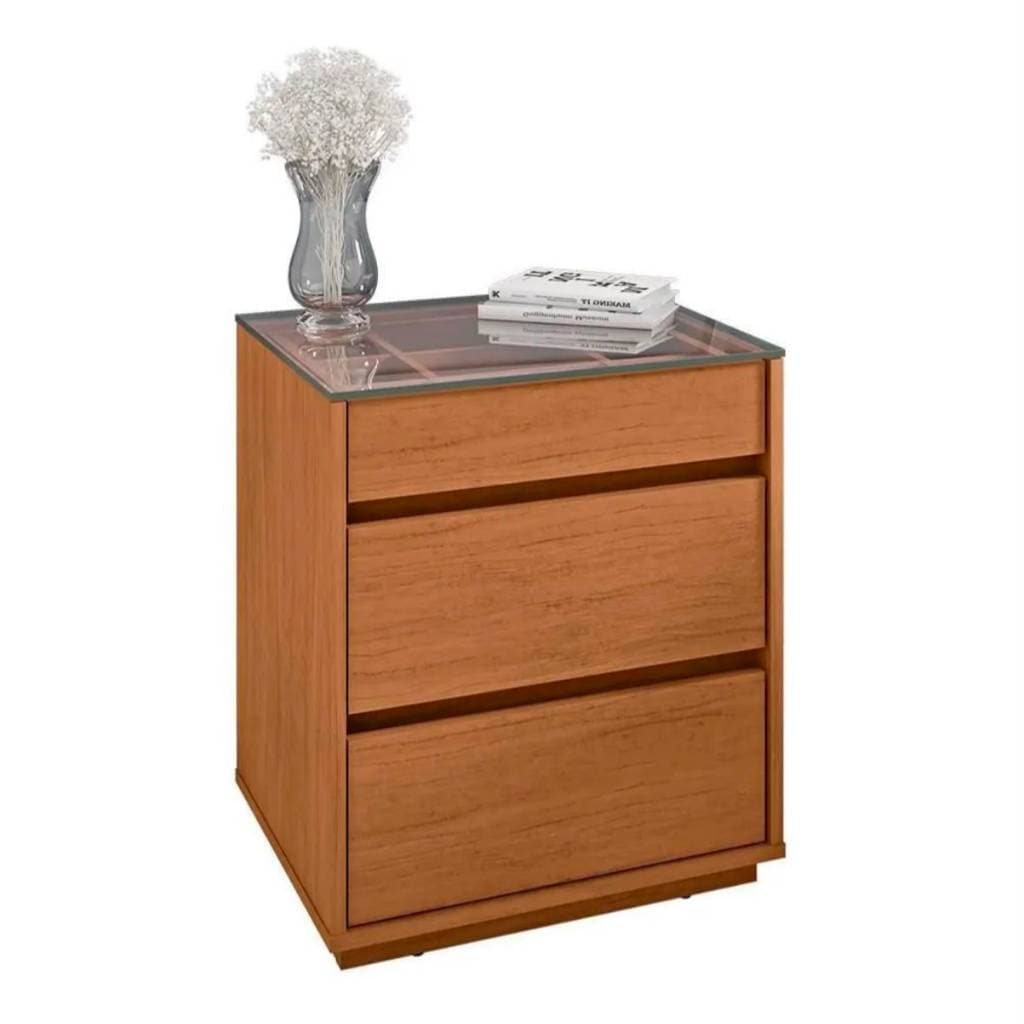 Mesa de Cabeceira Belize organizador criado mudo box para quarto com 3 gavetas