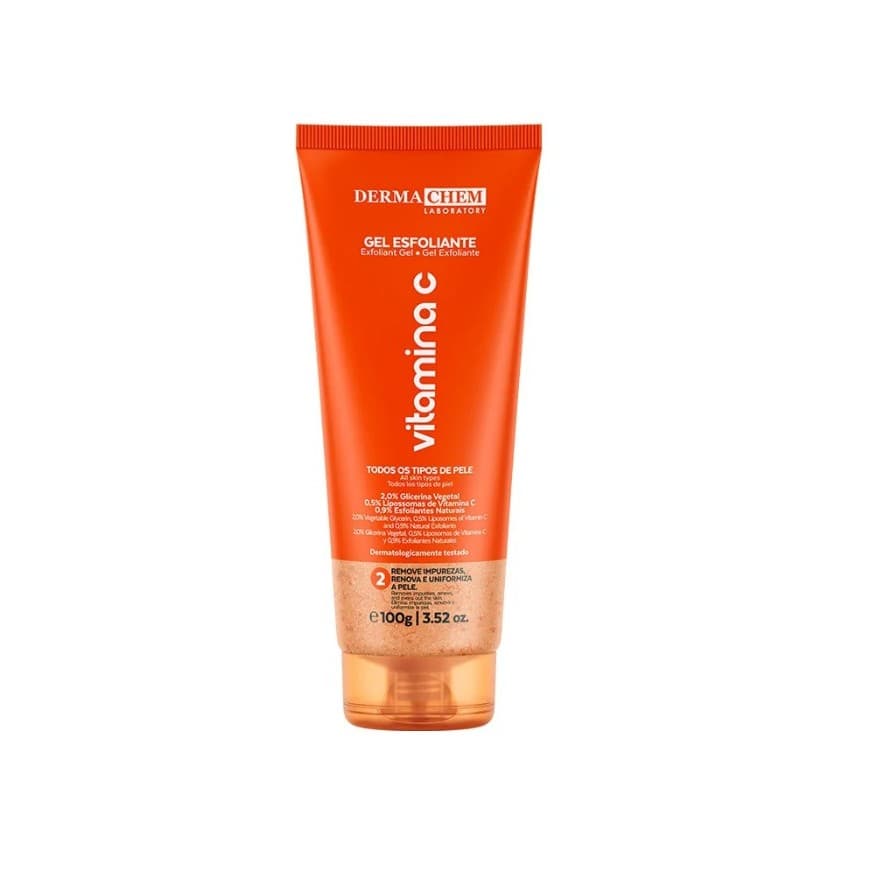 Gel Esfoliante Vitamina C Dermachem Facial Limpeza Renovação Uniformiza Pele 100g