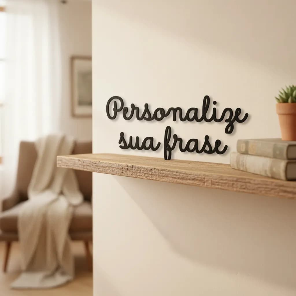 Frase Personalizada Em Mdf - Lettering 5 Palavras