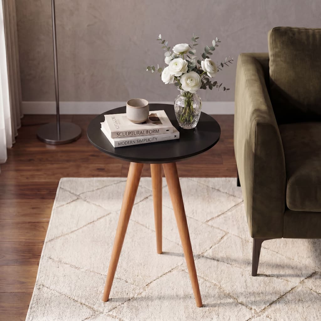 Mesa de Apoio Classic Redonda com Pés Palito Decoração