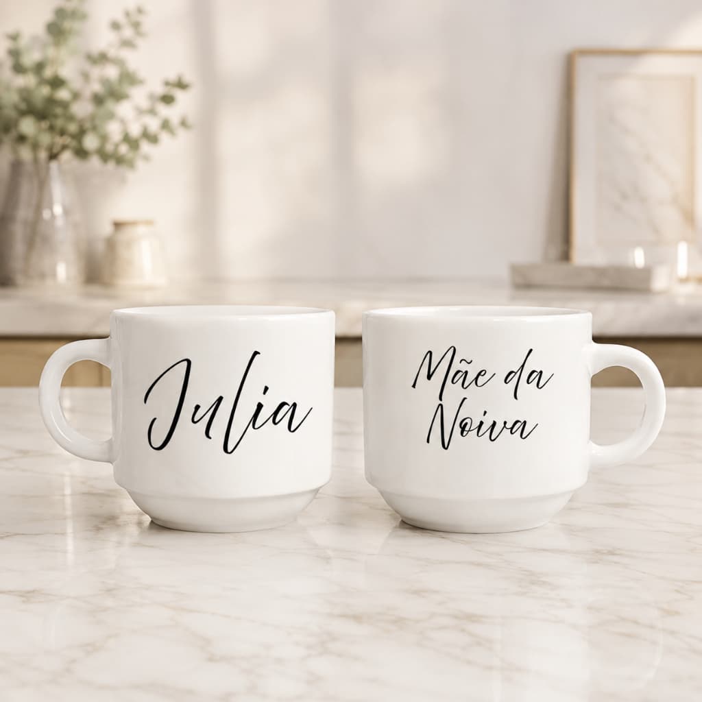 Xícara com Nome Personalizada Madrinha Padrinho Casamento Pai Mãe Noivo Noiva Caneca