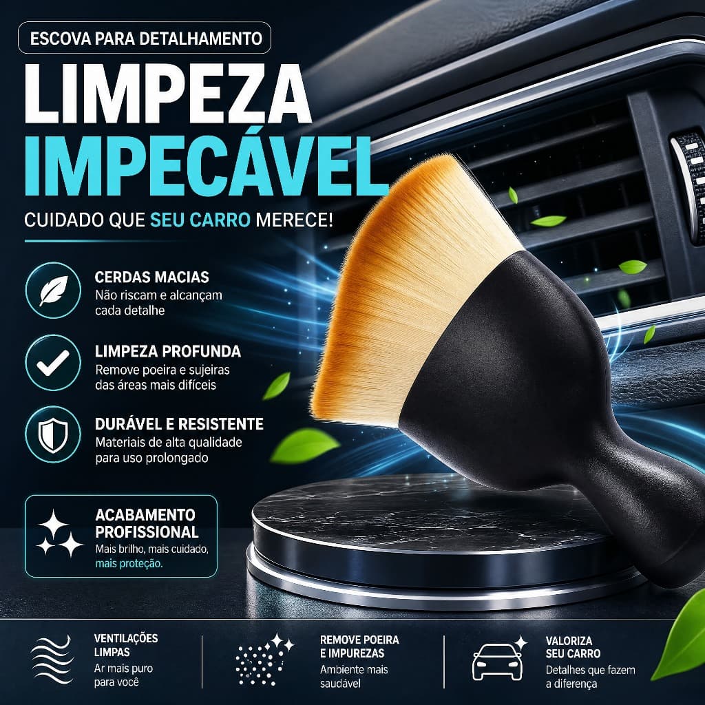 【Enviamos de São Paulo】Car Interior Cleaning Soft Brush Dashboard Air Outlet Seat Gap Dust Removal Detailing Auto Tool