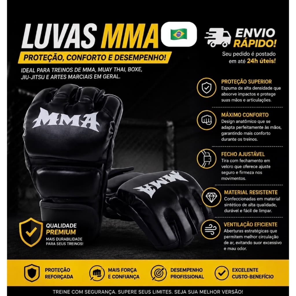 LUVA PROFISSIONAL par MMA Taekwondo Muay Thai Boxe Karatê Sparring - Envio Rápido