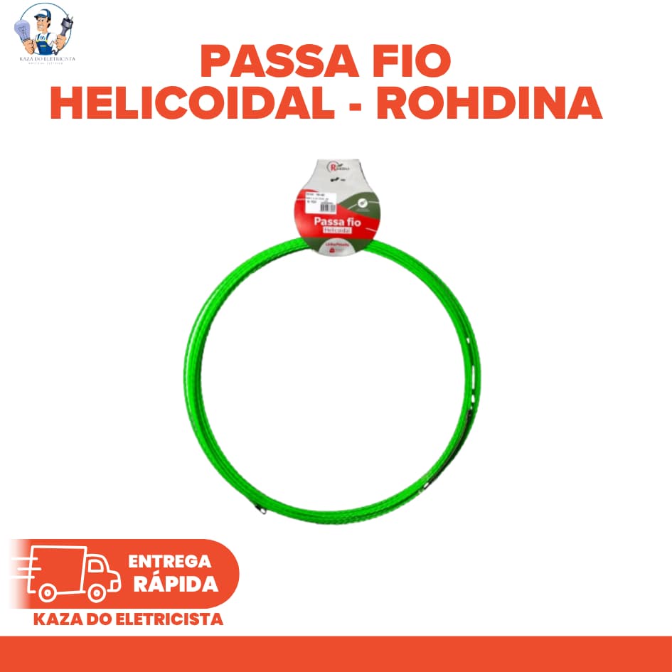 Passa Fio Helicoidal Rohdina 10m e 30m Profissional Alta Resistência para Eletrodutos