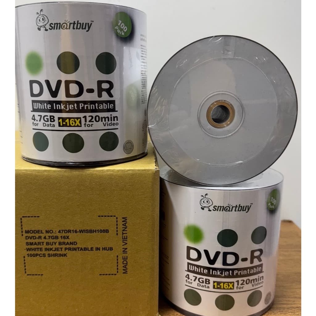 DVD-R SMARTBUY PRINTABLE 4.7GB 1-16X 120 MINUTOS.IMPRIMIVEL.