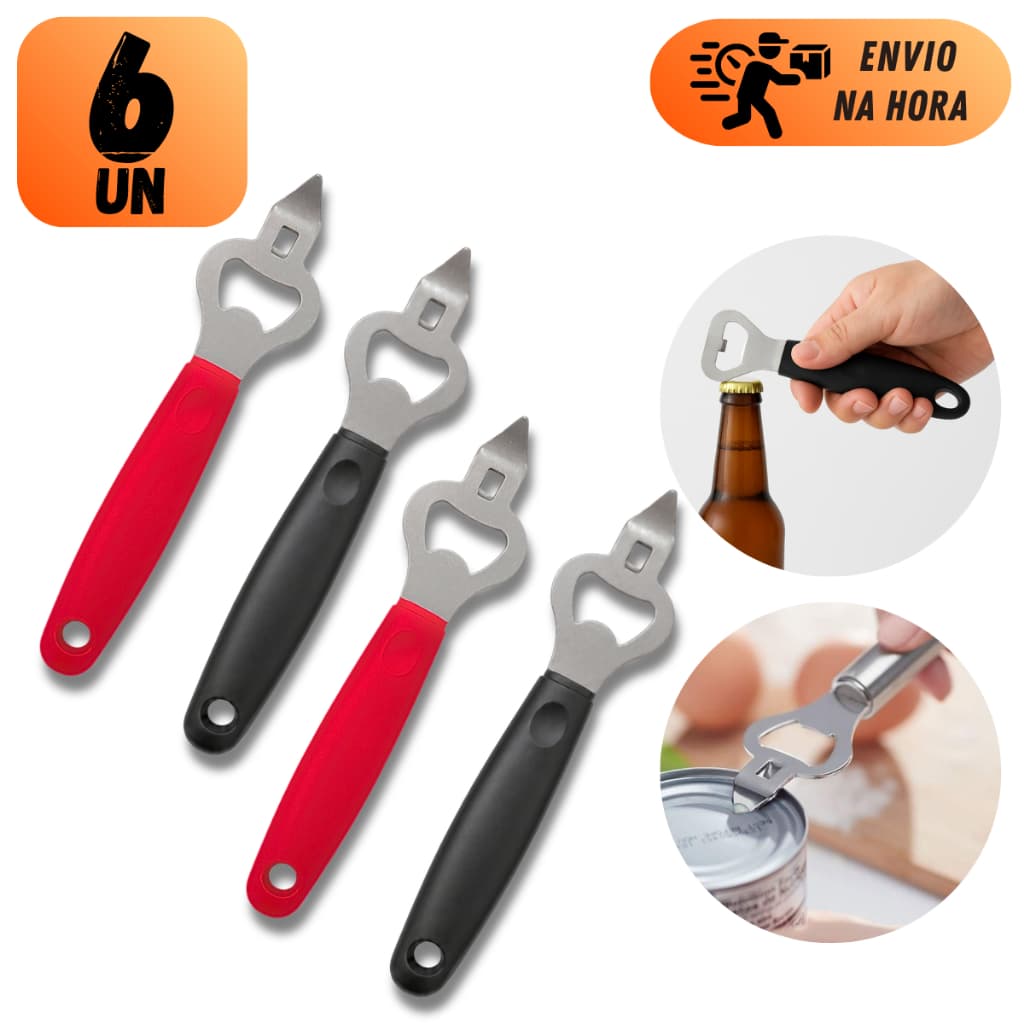 KIT ABRIDORES DE GARRAFA LATA PROFISSIONAL DE COZINHA 18CM EM AÇO INOX PARA RESTAURANTE BAR