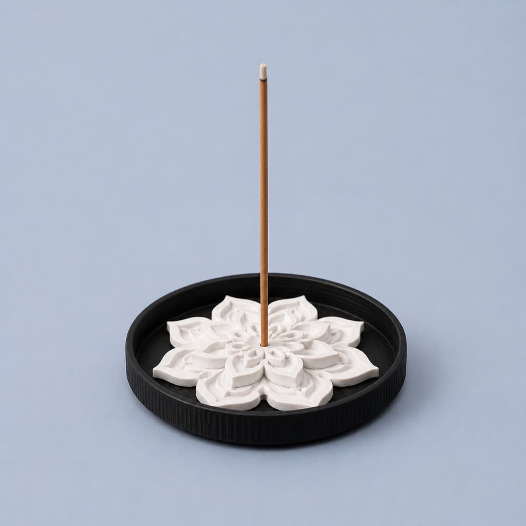 Porta Incenso Flor de Lótus Decorativo | Incensário Zen | Suporte para Incenso | Decoração Relaxante para Casa
