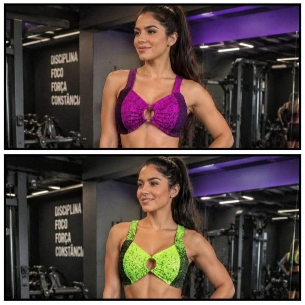 Kit 2 Top Academia Estampado Suplex Premium Com Bojo Fitness