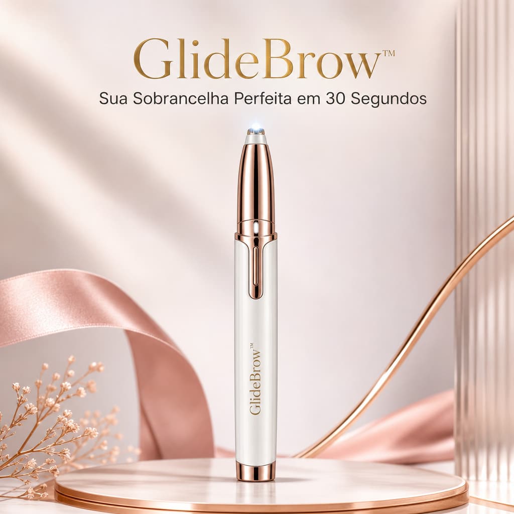 GlideBrow™ Caneta Depiladora Sobrancelha Elétrica Recarregável LED - Apara Define Remove Pelos Sem Dor Rápido
