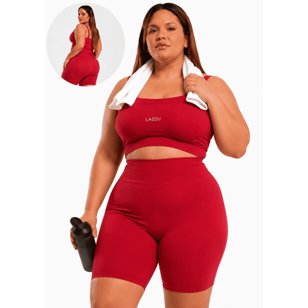 Conjunto Fitness Plus Size Short Cintura Alta + Top Regata Academia Roupa Academia Plus Size Top Regata e Short Feminino