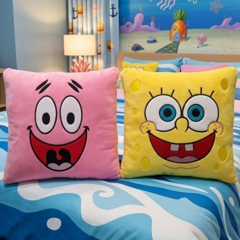 Kit/Avulsa Almofada Quadrada Bob Esponja | Patrick | Fenda do Biquíni | Presente