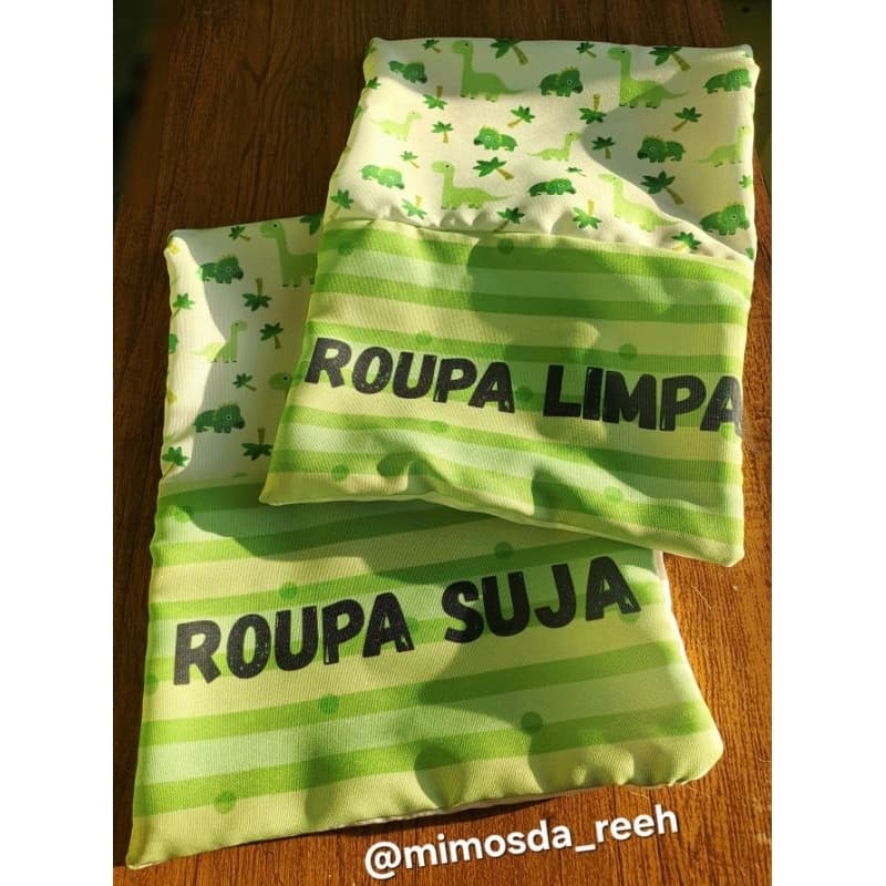 Saquinho Roupa Suja e Limpa Personalizado / Kit Creche / Volta as aulas / Tamanho 25x36