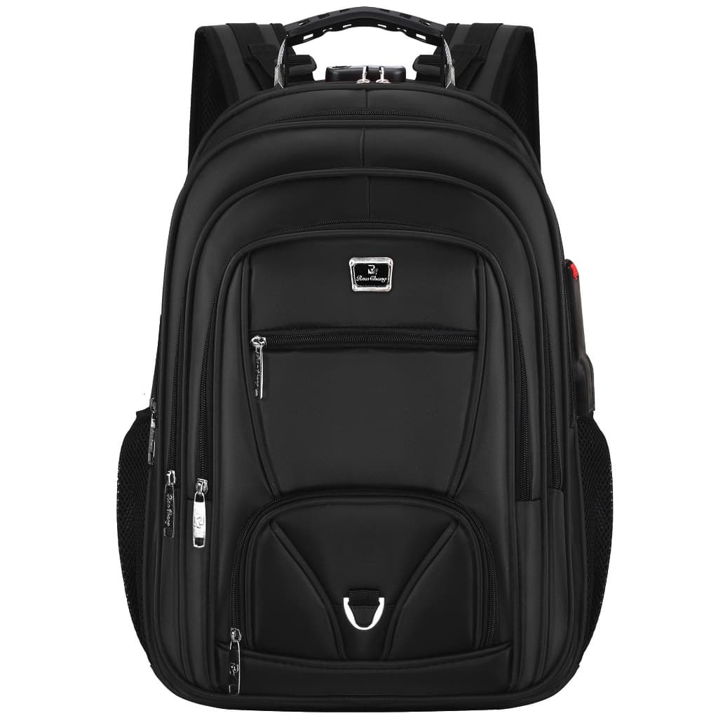 Mochila Masculina Grande Capacidade com Porta USB, Impermeável, Compartimentos Múltiplos para Trabalho e Viagem