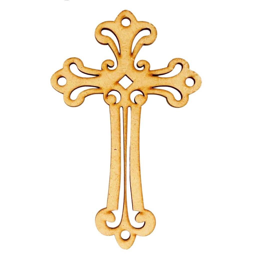 Kit 15 Crucifixo 15 cm Mod1 Cruz sem base  Mdf 3mm decoração aplique quadro artesanato religioso