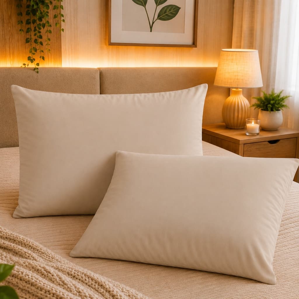 Par De Fronha Lisa 50x70 Pousada Hotel De Luxo Promoção Micropercal 400 Fios Caqui