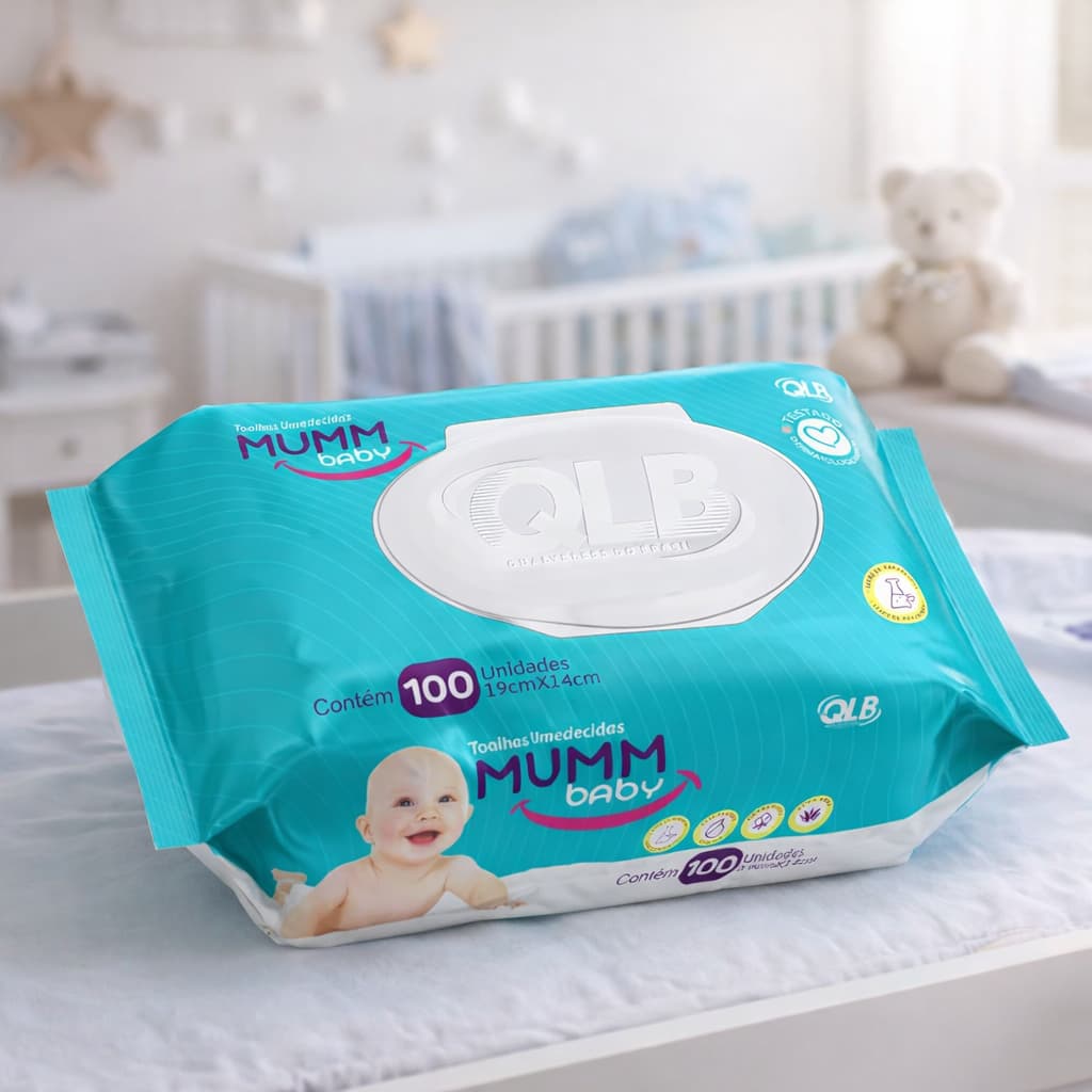 Toalhas Umedecidas Mumm Baby 100 Unidades QLB Original