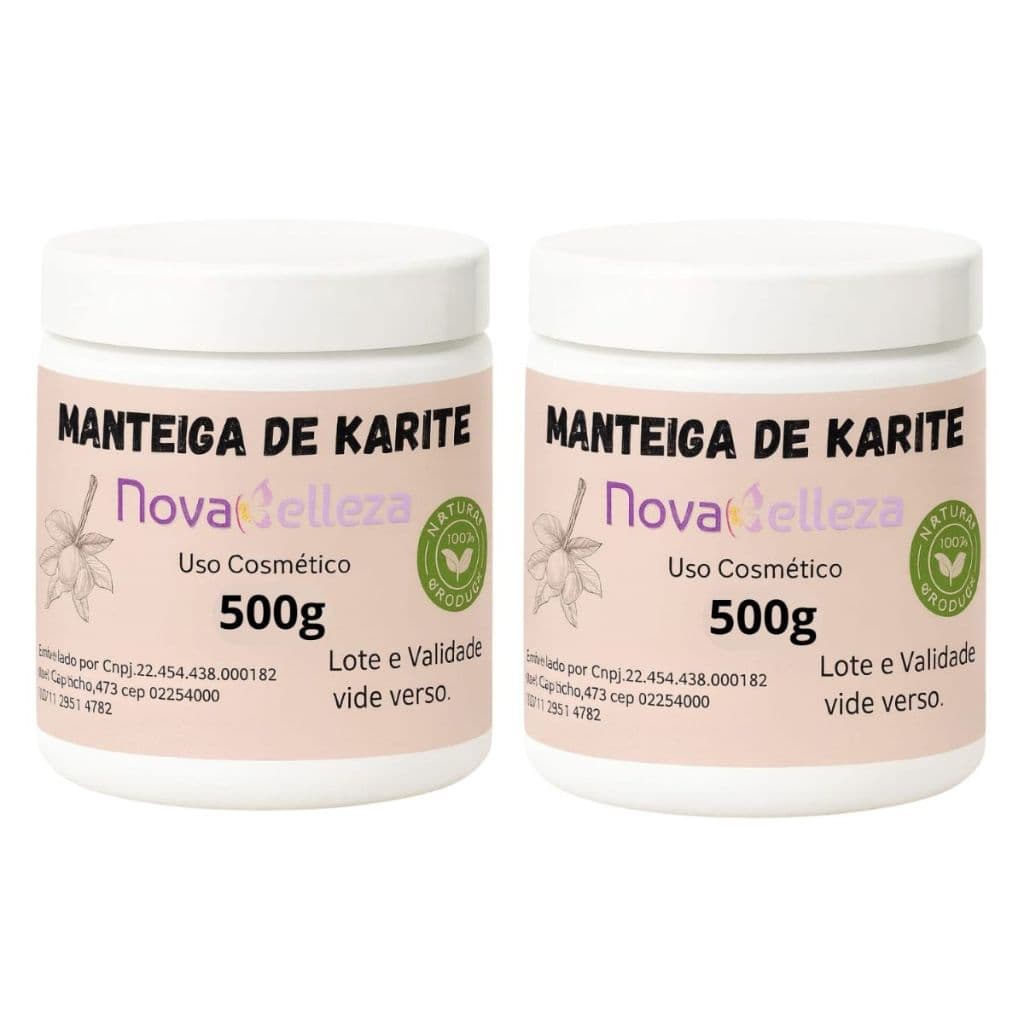 Manteiga karité 100% Pura Certificada Vegana  Cosmético Hidratante Capilar e Corporal Novabelleza