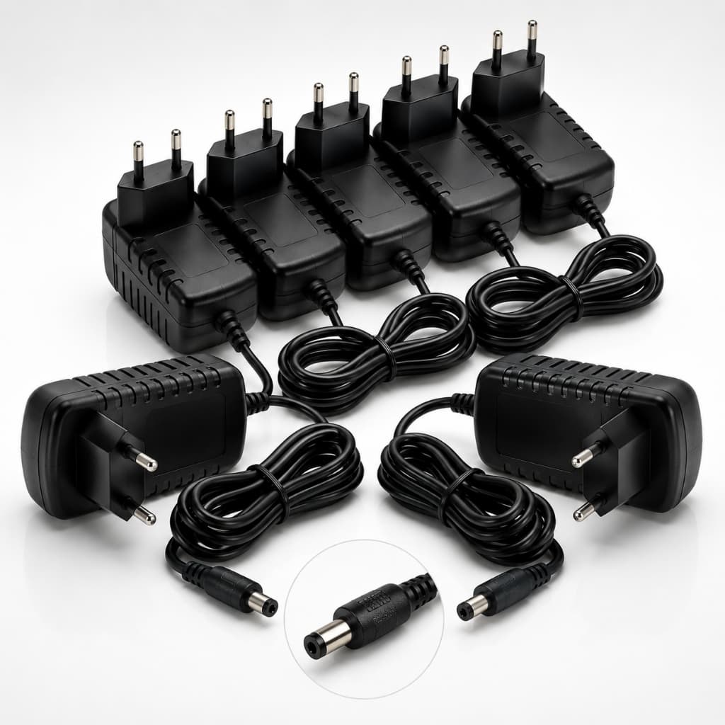 Kit 10 Fonte 12V 2A Bivolt Plug P4 Adaptador AC/DC Para Fita LED 5050 3528 CFTV Câmeras Roteador