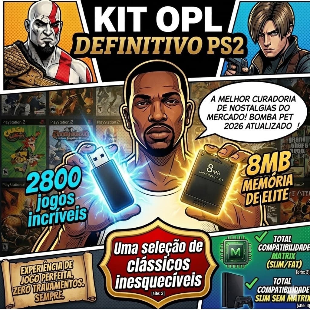 Opl Memory Card + Pendrive | Ps2 Fat e Slim