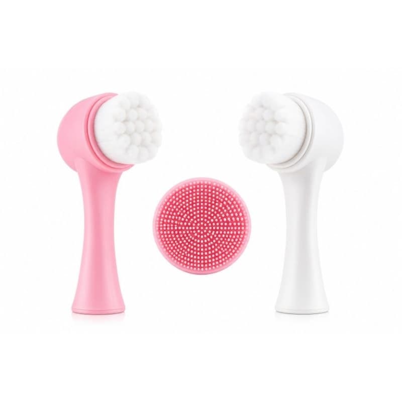 Escova Facial 2 em 1 Silicone para Limpeza de Rosto e Massagem