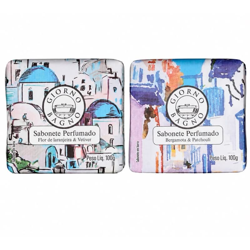 Kit 2 Sabonetes Giorno 100g Flor de Laranjeira e Vetivier l Sofisticado Perfumado