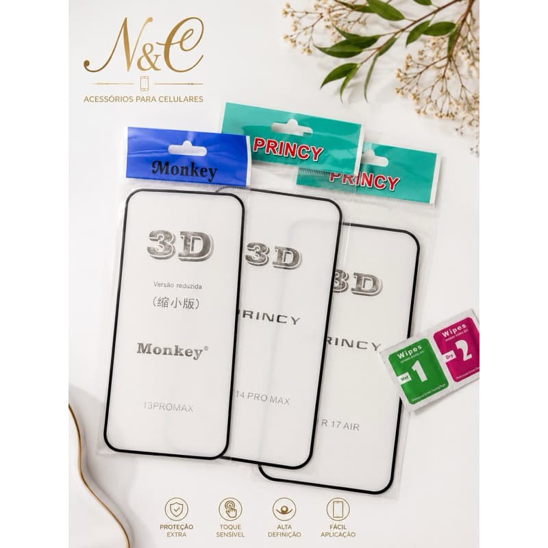 película 3D de vidro temperado para iPhone 17Pro Max/17pro/16promax16pro/15promax/15pro/14promax/14pro/13promax/13pro