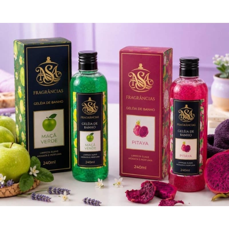 2 geleia de banho maça verde/pitaya 240ml