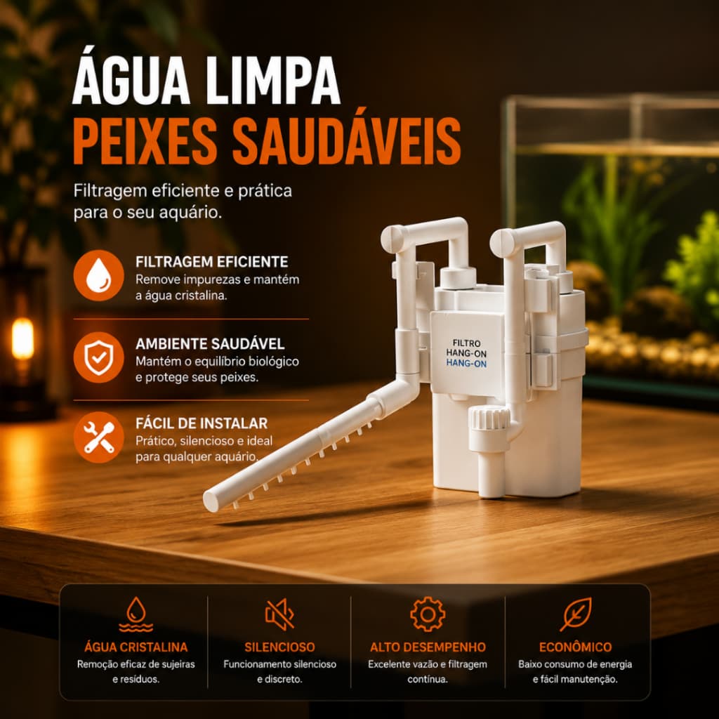 Filtro Mini Canister Aquatank AQ-300 300L/H Aquário Até 60L Externo