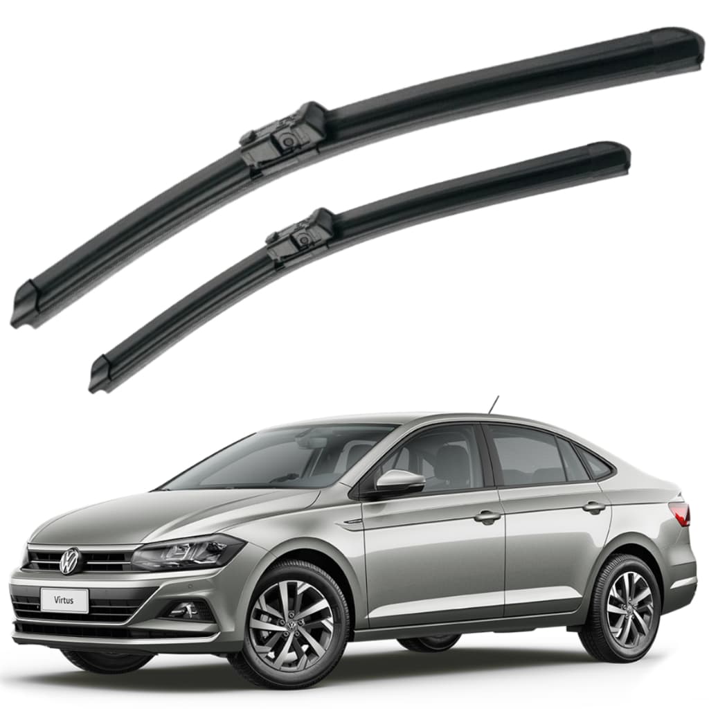 Palhetas Limpador De Parabrisa Vw Virtus Ano 2018 2019 2020 2021 2022 2023 2024 2025 Par Dianteiro
