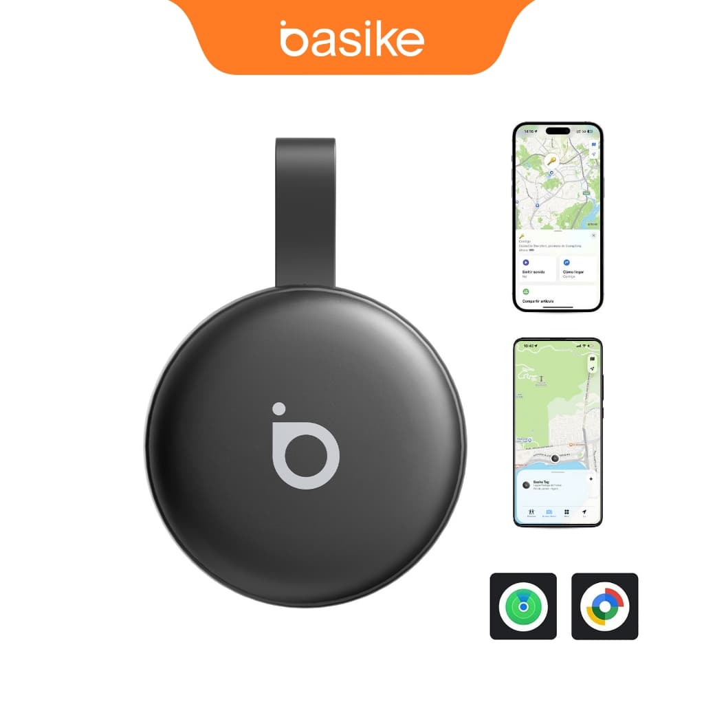 Basike Tag Localizador Bluetooth - Compatível com Android e iOS, Bateria de Longa Duração