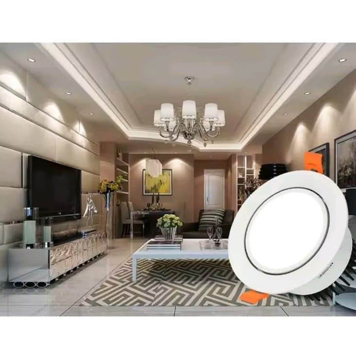 Spot LED Redondo 3W Branco Neutro 4000K Bivolt Embutir Direcionável Iluminação Destaque Sanca Gesso