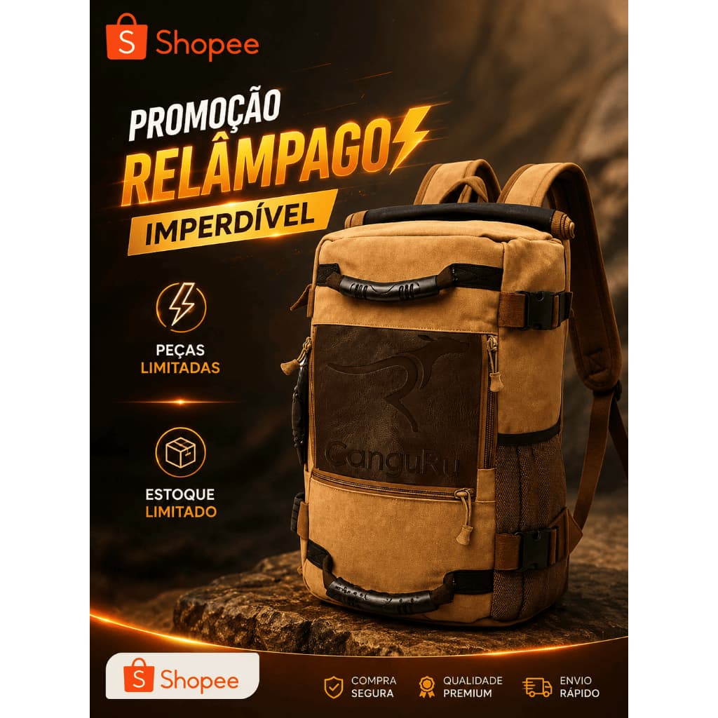 Mochila Mala Grande Espaçosa Masculina Dia a Dia Viagem Trabalho Camping Trilha Bordo Reforçada