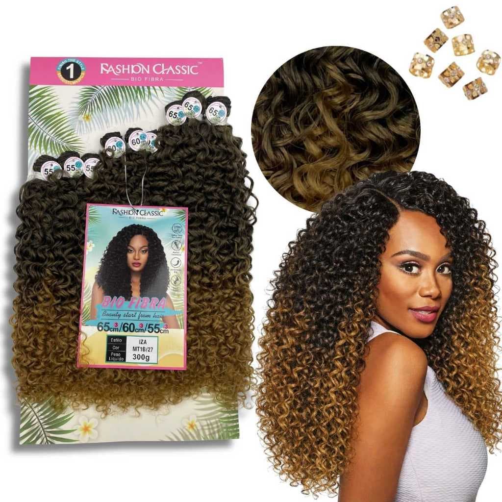 Cabelo Fashion Classic Cacheado Bio Fibra 300g Entrelace Tela 65 cm