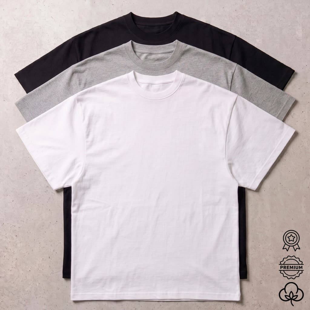 Kit 3 Camisetas Premium Unissex Moda Casual Dia a Dia Trabalho Escola Qualidade 100% Algodão Diárias