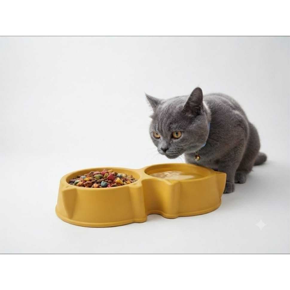 Comedouro Duplo Pet Comedouro E Bebedouro Para Cães E Gatos Prástico Resistente